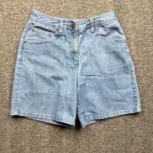Talbots Shorts Womens 2 Light Blue Denim Stretch High Rise Five Pocket Casual